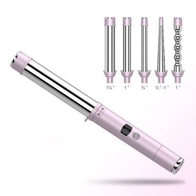 The latest good quality Hair Curler set 5 in 1 curling iron set can replace the power cord Curling Wand set